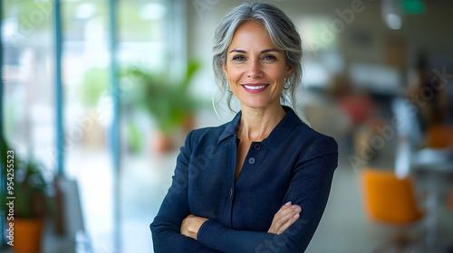 Smiling businesswoman with ...