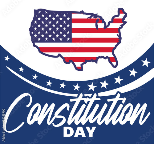 happy united states constitution day with capitol silhouette