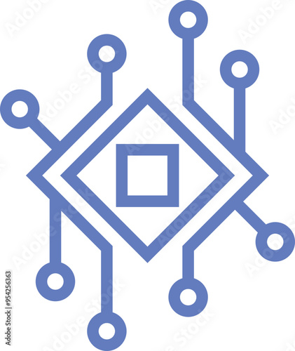 Computer Chips and Electronic Circuit Icon