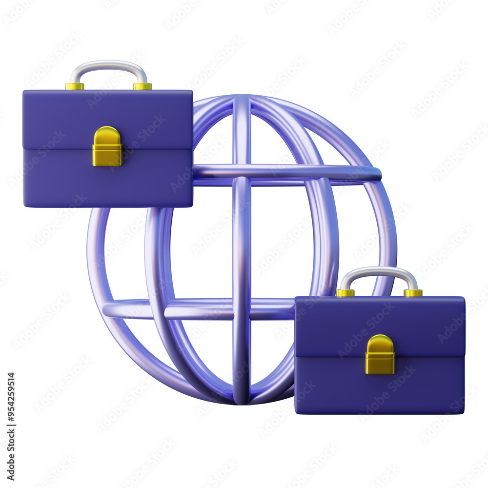 Online Remote Work 3D Illustration Online Remote Work 3D Illustration