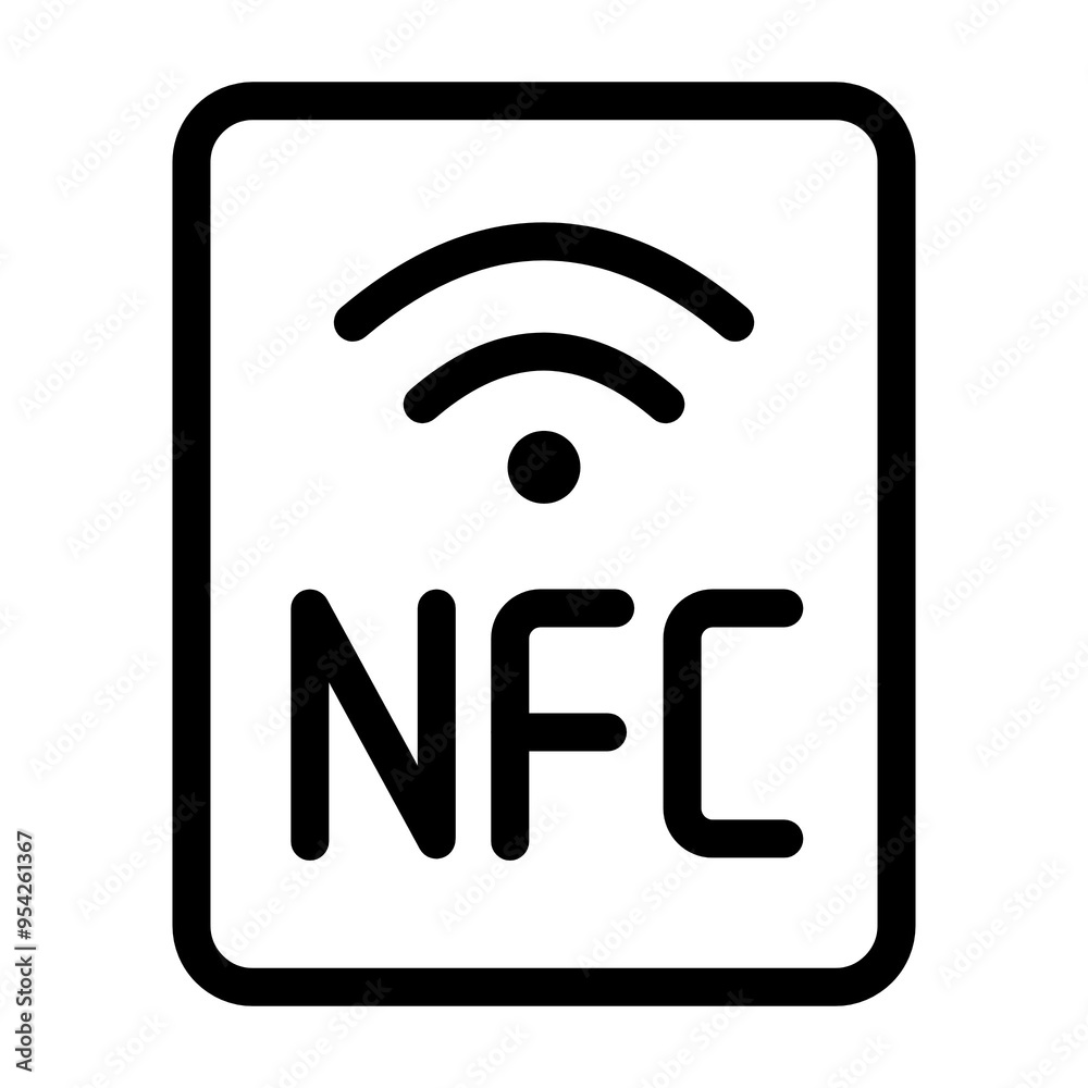 Nfc icon in black and outline style Nfc icon in black and outline style