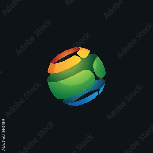 Obraz na płótnie Abstract Colorful Logo Design Elements
w salonie