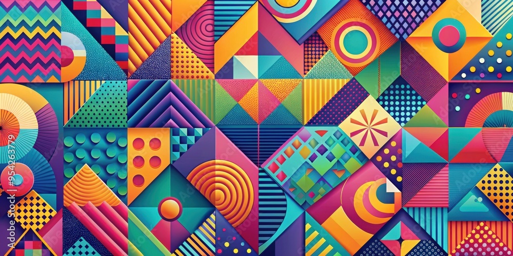 Abstract of geometric shapes and patterns in vibrant colors, abstract, geometric, shapes, patterns, colorful, design, artistic Abstract of geometric shapes and patterns in vibrant colors, abstract, geometric, shapes, patterns, colorful, design, artistic