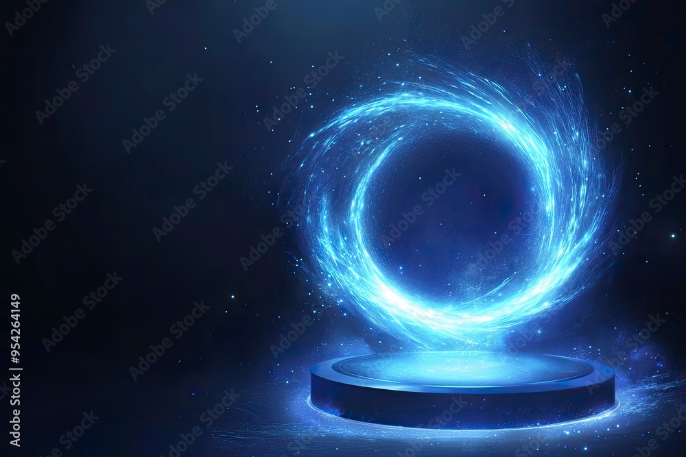 Portal light effect on a dark background. Light bright blue swirl. Bright light round teleport podium. Magic gate in a fantasy game. Vector 10 EPS , ai Portal light effect on a dark background. Light bright blue swirl. Bright light round teleport podium. Magic gate in a fantasy game. Vector 10 EPS , ai