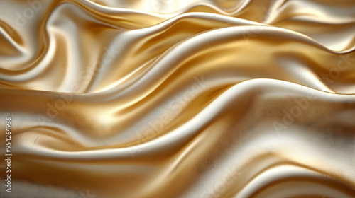 Soft, smooth, and silky golden fabric texture background.