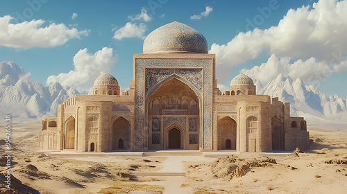 Hyper-realistic ancient Persian architecture photo