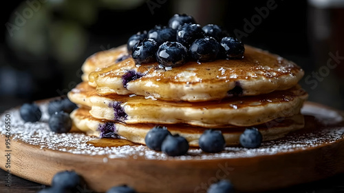 Stack of blueberry pancakes...