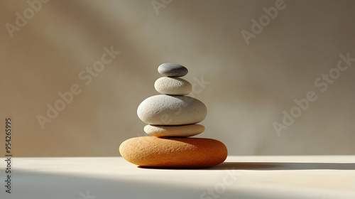 Stack of four smooth stones...