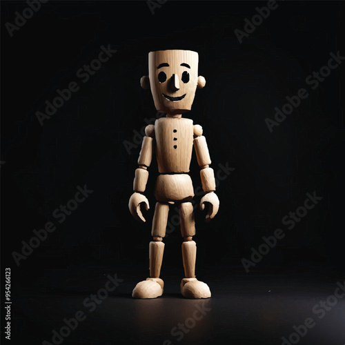 Cute robot vector on blue background. Set of cartoon cyber characters in different postures, emotional, sad, angry, happy. Artificial intelligence character design for education, kids, decorative.
