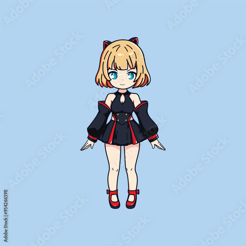 a cute anime cat girl