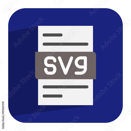 Svg document flat icon. resizable file type icon without losing quality. can be used for website, ui and mobile app.