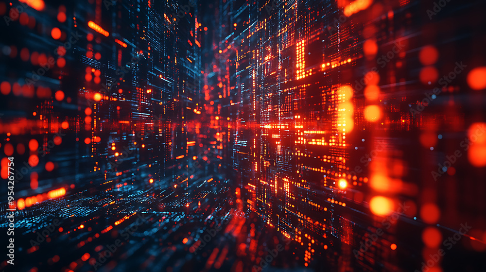Obraz premium Abstract technology big data background concept. Artificial intelligence tech.