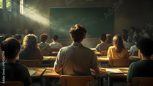 Students in a classroom lis...