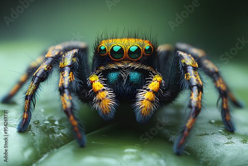 cute spider with nature background