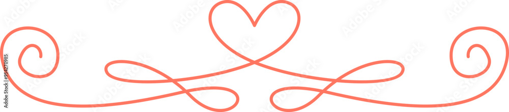 Decorative Ornament Love Heart Border Decorative Ornament Love Heart Border