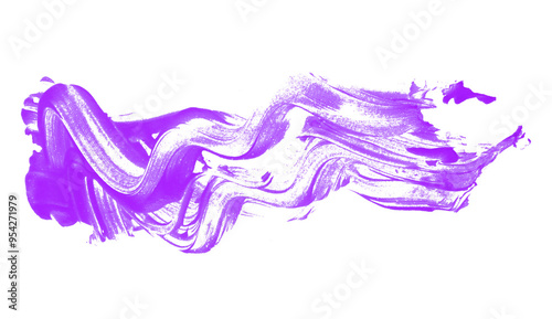 Purple brush strokes set on transparent background.