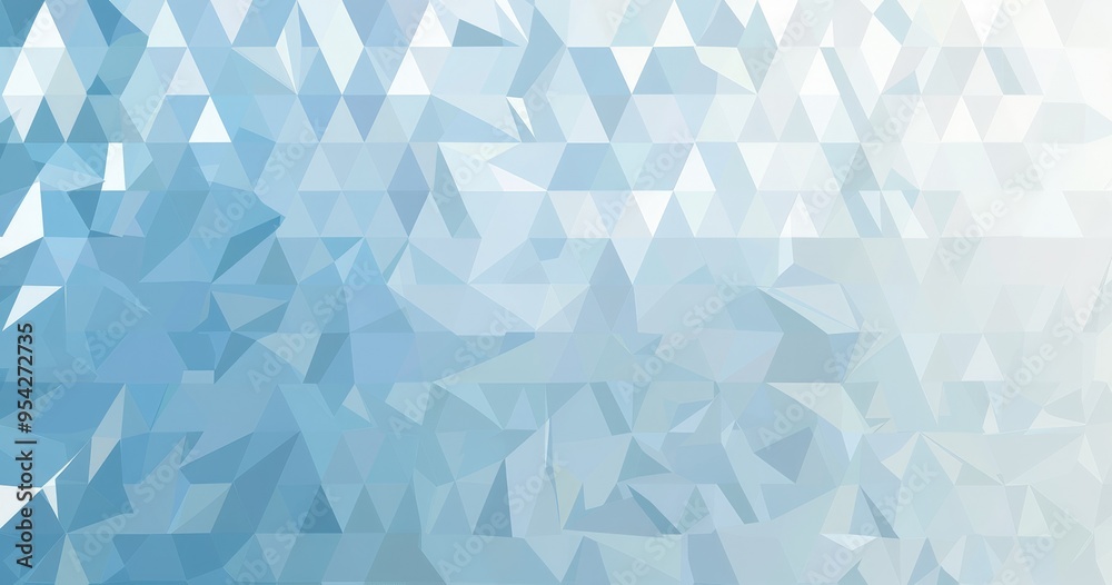Fototapeta premium A soft blue abstract geometric background with triangular shapes.