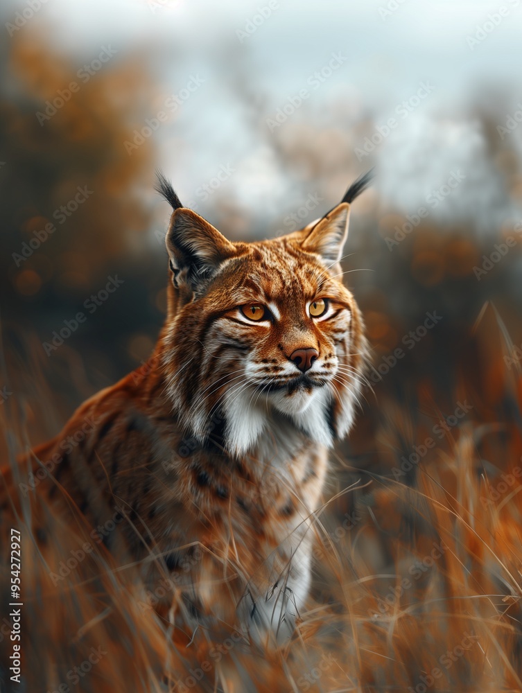 Obraz premium Andean Mountain Cat, Endangered Wild Cat, Leopardus Jacobita in Natural Habitat