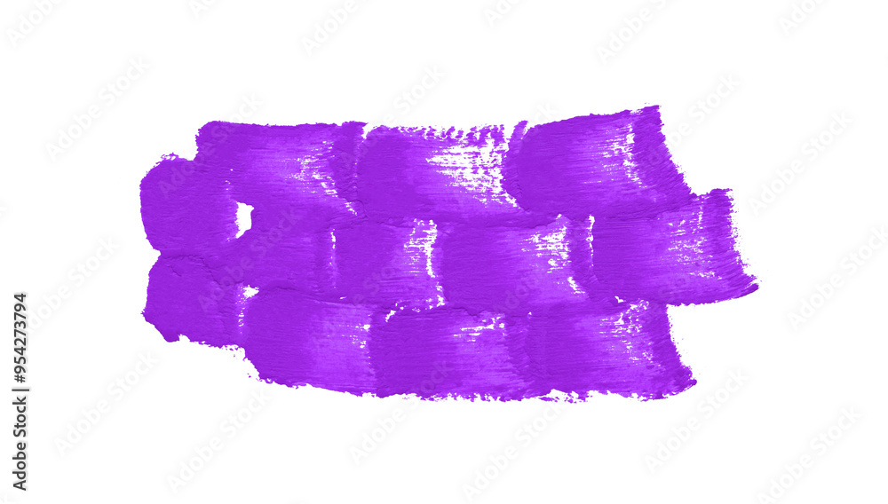 Fototapeta premium Purple brush strokes set on transparent background.