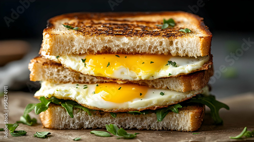 Toasted sandwich with two f...