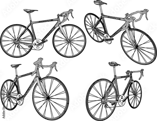 Vector sketch illustration silhouette design image of drag racing bike for championship race