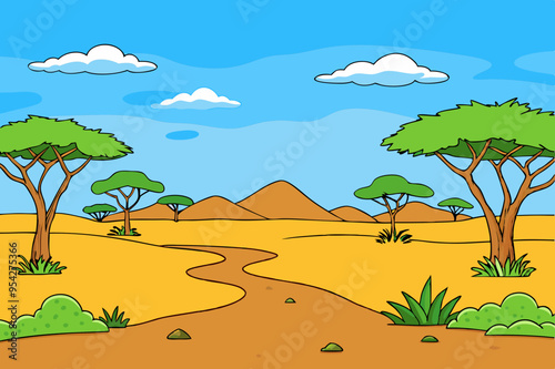 Savanna Background art vector Design