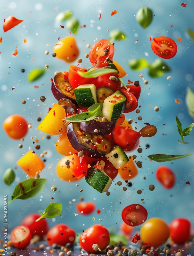 Vibrant Fresh Ingredients in Motion, Close Up Spanish Food Photography Vibrant Fresh Ingredients in Motion, Close Up Spanish Food Photography