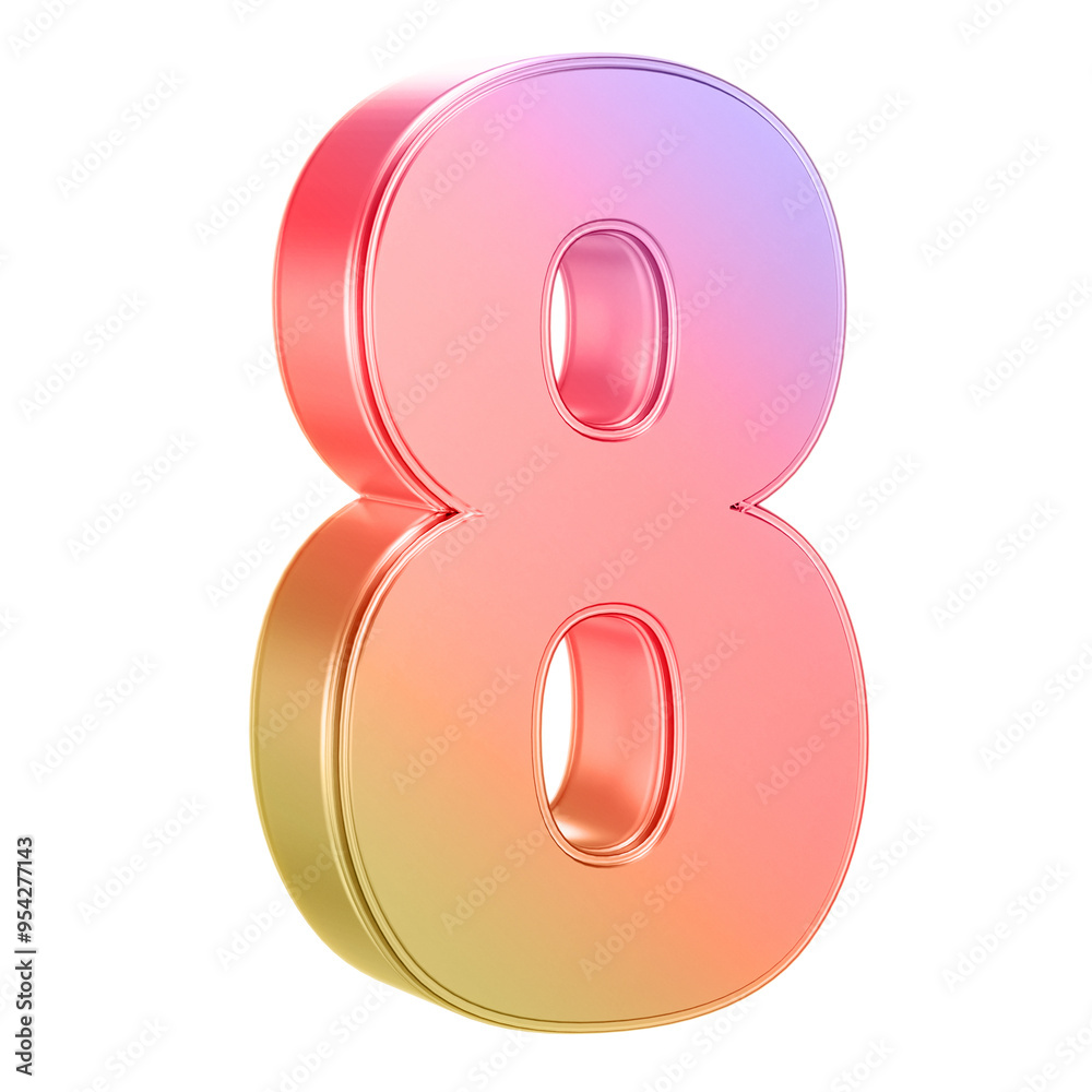 Gradient 3D Number 8 Gradient 3D Number 8