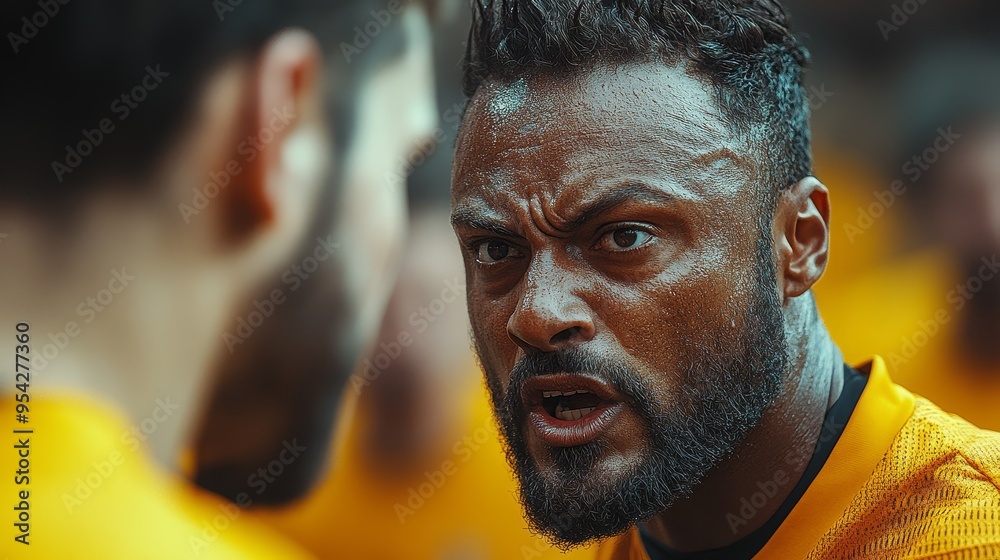Intense Close up of a Determined Athlete s Face Intense Close up of a Determined Athlete s Face