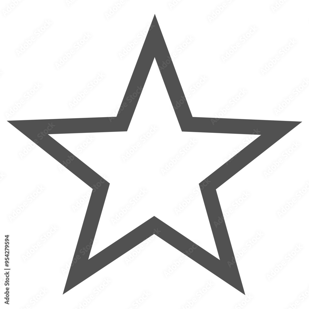 Star icon with bold outline isolated on white background. Star icon with bold outline isolated on white background.