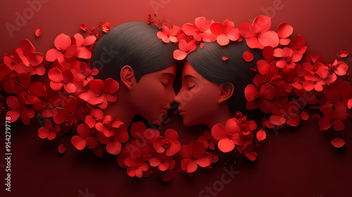 Two people with closed eyes...