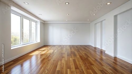 Wallpaper Mural An empty room with white walls and hardwood floors Torontodigital.ca