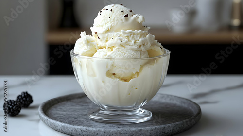 Vanilla ice cream with choc...