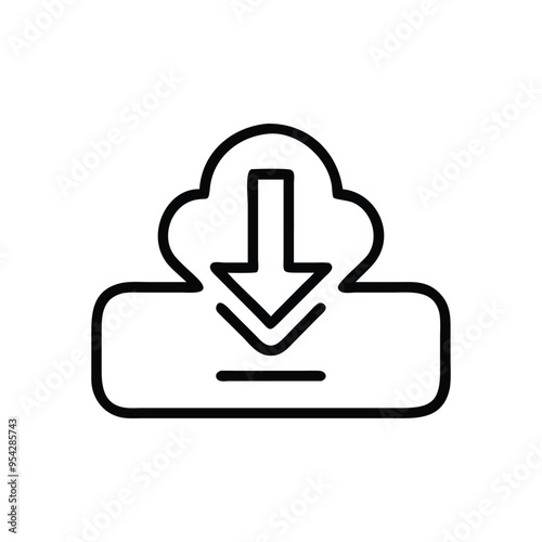 Download Icon | Simple and Modern File Download Symbol for Digital Interfaces and Design Projects