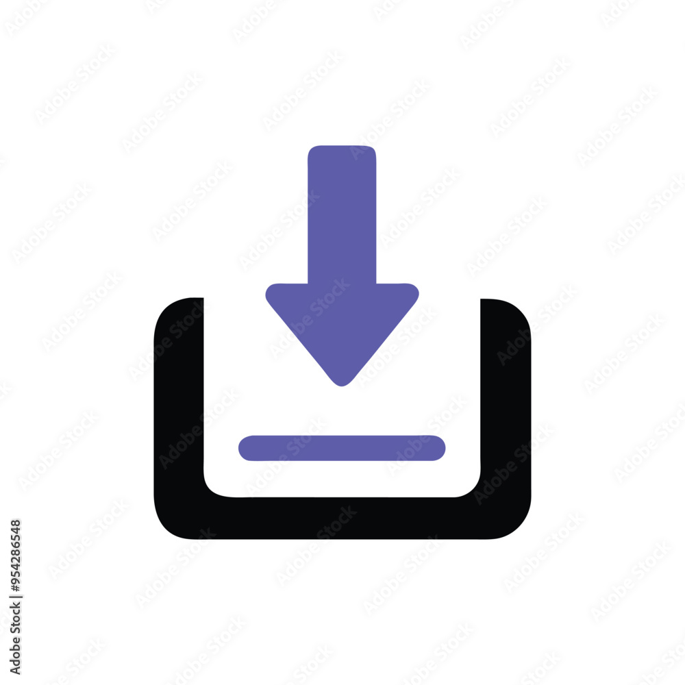 Download Icon | Simple and Modern File Download Symbol for Digital Interfaces and Design Projects