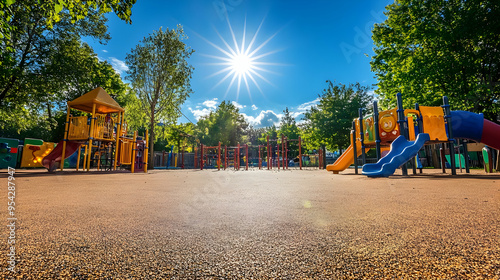 Wallpaper Mural Sunny Day at the Playground with Colorful Play Equipment Torontodigital.ca