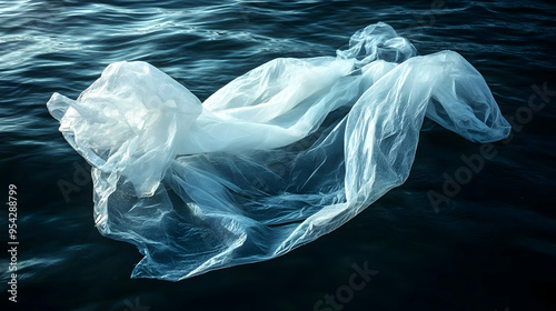 White plastic bag floating ...