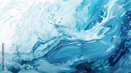 Abstract representation of swirling blue and white water, evoking fluidity and motion.