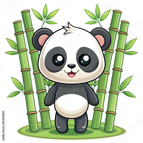 a cute panda smiling