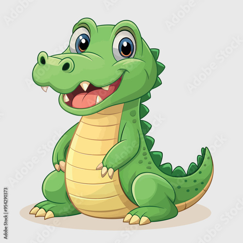  a cute crocodile vector art