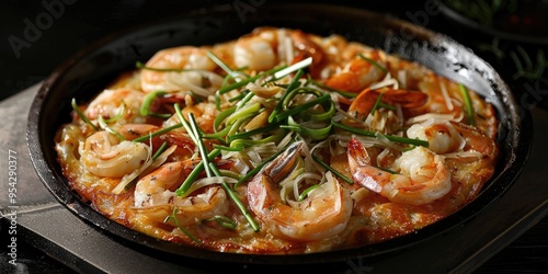 Hot seafood green onion pancake is more delicious when consumed while still warm