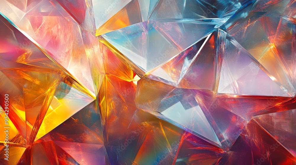 Close-up of a Multifaceted Gemstone with Vibrant Red, Orange, and Blue Hues Close-up of a Multifaceted Gemstone with Vibrant Red, Orange, and Blue Hues