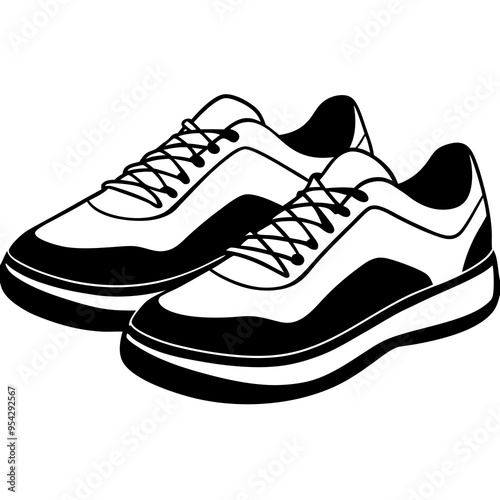 Pair of Sports Shoes art Vector Design