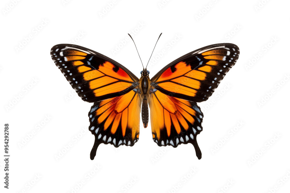 Black, white, red butterfly wings spread open. Suitable for nature, beauty, art, insect related designs, and vibrant creative projects Black, white, red butterfly wings spread open. Suitable for nature, beauty, art, insect related designs, and vibrant creative projects