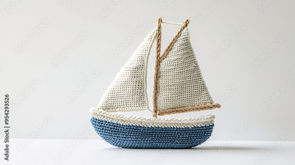 Obraz premium a crocheted sailboat