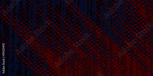 Red halftone dots blue color pattern gradient grunge texture background. Dot pop art comic sport style arts