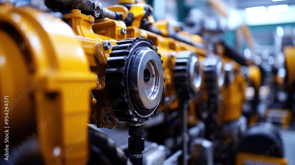 Fototapeta premium Close-Up of Industrial Machinery Components