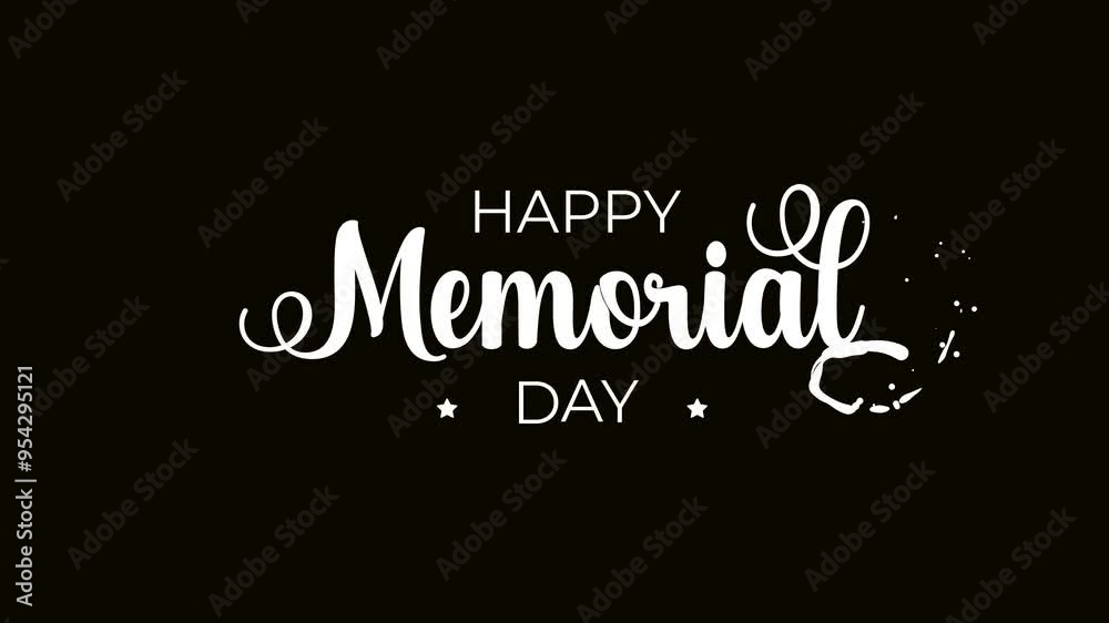 Happy Memorial Day Lettering Text Animation is in white on a black and green background. Great for video introduction. 4k high quality, footage animation, ready to use. Happy Memorial Day Lettering Text Animation is in white on a black and green background. Great for video introduction. 4k high quality, footage animation, ready to use.