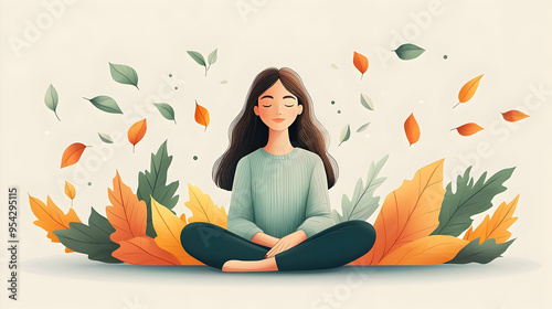 Woman meditating in a peace...