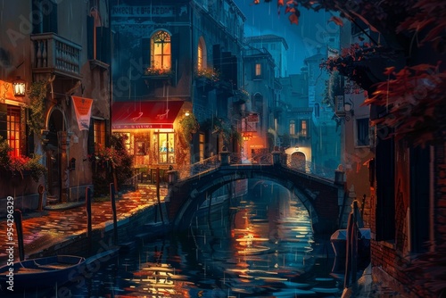 Enchanting italian night cityscape showcasing vibrant lights, bustling streets, and rich culture